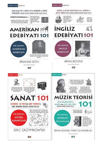 101 Serisi 4 Kitap Set / Amerikan Edebiyatı 101 - Ingiliz Edebiyatı 101 - Sanat 101 - Müzik Teorisi 101