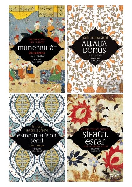 Sufi Tasavvuf Klasikleri 4 Kitap Set / Münebbihat - Allah'a Dönüş - Esmaül-Hüsna Şerhi - Şifaül Esrar