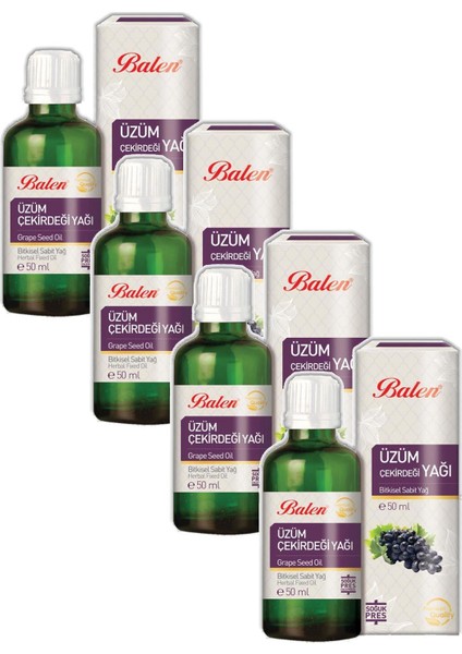 Üzüm Çekirdeği Yağı Soğuk Pres 50 ml 4 Lü