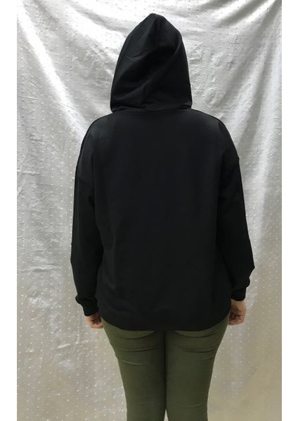 Kadın Kapüşonlu Sweatshirt Siyah