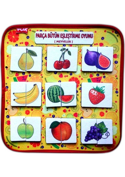 ( Meyveler ) Parça - Bütün Eşleşmeler Keçe Cırtlı Aktivite Sayfası - Çocuk Etkinlik , Eğitici fiyatları