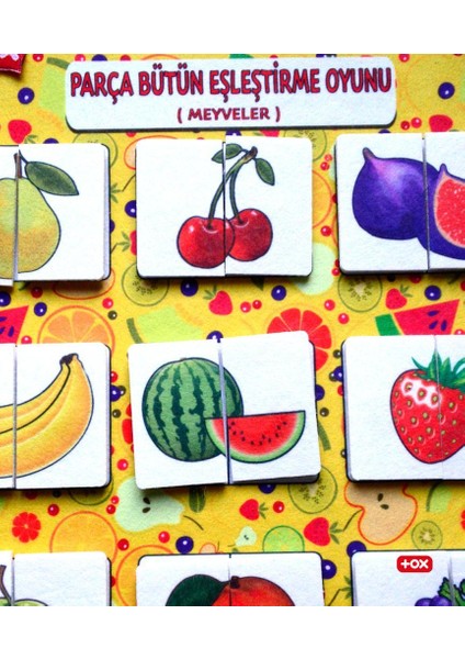( Meyveler ) Parça - Bütün Eşleşmeler Keçe Cırtlı Aktivite Sayfası - Çocuk Etkinlik , Eğitici indirimleri