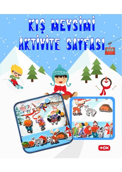 4 Set - 50 Parça Tox Dört Mevsim Keçe Cırtlı Aktivite Sayfası - Çocuk Etkinlik , Eğitici Oyuncak