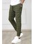 Ekoseli Haki Jogger Pantolon Erkek Dar Kesim Gabardin Kumaş 2021 Sezonsuz 2