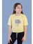 Toontoy Kız Çocuk Crop Model Kordon Detaylı Varak Baskılı Tişört 1