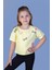 Toontoy Kız Çocuk Crop Model Neon Baskılı Tişört 1