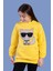 Toontoy Kız Çocuk Kedi Desenli Taş Işlemeli Kanguru Cepli Sweatshirt 1