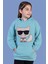 Toontoy Kız Çocuk Kedi Desenli Taş Işlemeli Kanguru Cepli Sweatshirt 1