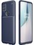 Oneplus Nord N10 Kılıf Karbon Desenli Lux Silikon + Tam Kaplayan 6d Nano Ekran Koruyucu Lacivert 1