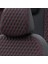 Nissan X-Trail 2007-2014 Özel Üretim Koltuk Kılıfı Amsterdam Design Deri Siyah - Kırmızı 5