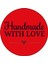 Fosforlu Turuncu Handmade With Love Yazılı Sticker(4x4 Cm) 1