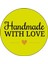 Fosforlu Sarı Handmade With Love Yazılı Sticker(4x4 Cm) 1