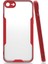 - Apple iPhone 7 - Kılıf Kenarı Renkli Arkası Şeffaf Parfe Kapak - Kırmızı - T15168 1