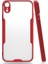 - Apple iPhone XR 6.1 - Kılıf Kenarı Renkli Arkası Şeffaf Parfe Kapak - Kırmızı - T15175 1