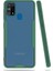 noktaks - Samsung Galaxy M31 - Kılıf Kenarı Renkli Arkası Şeffaf Parfe Kapak - Koyu Yeşil 1