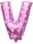 Folyo Balon V Harf Pembe Kalpli 40CM 1