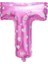 Folyo Balon T Harf Pembe Kalpli 40CM 1