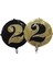 Folyo Balon Rakam 2 Çift Taraflı Gold-Siyah 18'' - Pakette 1 Adet 1