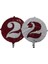 Folyo Balon Rakam 2 Çift Taraflı Bordo-Beyaz 18'' - Pakette 1 Adet 1