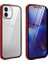 Apple iPhone 12 Mıknatıslı 360 Derece Ön ve Arka Cam Full Korumalı Manyetik Kılıf AL-33926 Kırmızı 1