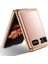 Samsung Galaxy Z Flip Kılıf Gkk Electroplating Painted Glass Flip Kılıf AL-33930 Rose Gold 2