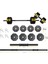 Tan Spor 30 kg Dambıl-Dumbell-Ağırlık-Halter–full Kısa Bar + Düz Bar + Z Bar Seti 3