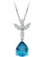 Pırlanta ve Damla Topaz Taşlı Üç Yaprak Kolye 0423P0025 1