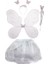 Beyaz Renk Etekli Kelebek Kanat Taç Asa Kostüm Seti 1
