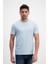 Erkek Mavi Bisiklet Yaka Basic T-Shirt 1