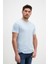 Erkek Mavi Bisiklet Yaka Basic T-Shirt 2