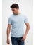 Erkek Mavi Bisiklet Yaka Basic T-Shirt 3