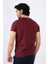 Erkek Nakış Baskılı Bordo Bisiklet Yaka T-Shirt 4