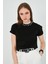 Yakası Baskılı Bisiklet Yaka Basic Örme T Shirt Kadın T Shirt 5864054 2