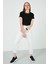 Yakası Baskılı Bisiklet Yaka Basic Örme T Shirt Kadın T Shirt 5864054 3