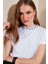 Yakası Baskılı Bisiklet Yaka Basic Örme Tshirt Kadın Tshirt 5864054 1
