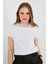 Yakası Baskılı Bisiklet Yaka Basic Örme Tshirt Kadın Tshirt 5864054 2