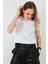 Yakası Baskılı Bisiklet Yaka Basic Örme Tshirt Kadın Tshirt 5864054 4