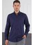 G719 Dewberry Erkek Gömlek-Lacivert- Bordo 1