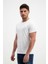 Erkek Beyaz Yıkamalı Basic T-Shirt 2