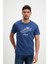 Erkek Baskılı Lacivert Bisiklet Yaka T-Shirt 3