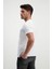 Erkek Bisiklet Yaka Baskılı Beyaz T-Shirt 4