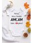 Unisex Bebek Beyaz Amcam Bana Doyamaz Çıtçıtlı Body 1