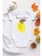 Unisex Bebek Beyaz Limon Kısa Kollu Çıtçıtlı Body 1