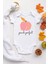 Unisex Bebek Beyaz Şeftali Kısa Kollu Pamuklu Çıtçıtlı Body 1