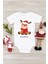 Unisex Bebek Beyaz Sevimli Geyik Kısa Kol Çıtçıtlı Body 1
