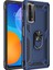 Huawei P Smart 2021 Kılıf Tank Yüzüklü Silikon Kapak - Lacivert 1
