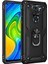 Xiaomi Redmi Note 9 Kılıf Tank Yüzüklü Silikon Kapak - Siyah 1