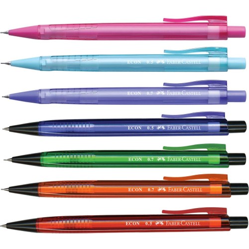 Faber-Castell Faber Econ 0.7 Uçlu Kalem Şeffaf Renkli 10'lu