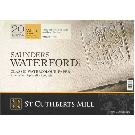 St Cuthberts Mill Saunders Waterford Suluboya Defteri Blok Rough - Kalın Doku 300 gr 23 x 31 cm 20 Yaprak
