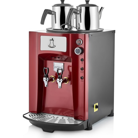 Remta 2 Demlikli Premium Jumbo Çay Makinesi Kırmızı Renk Kırmızı Renk - 23 Lt
